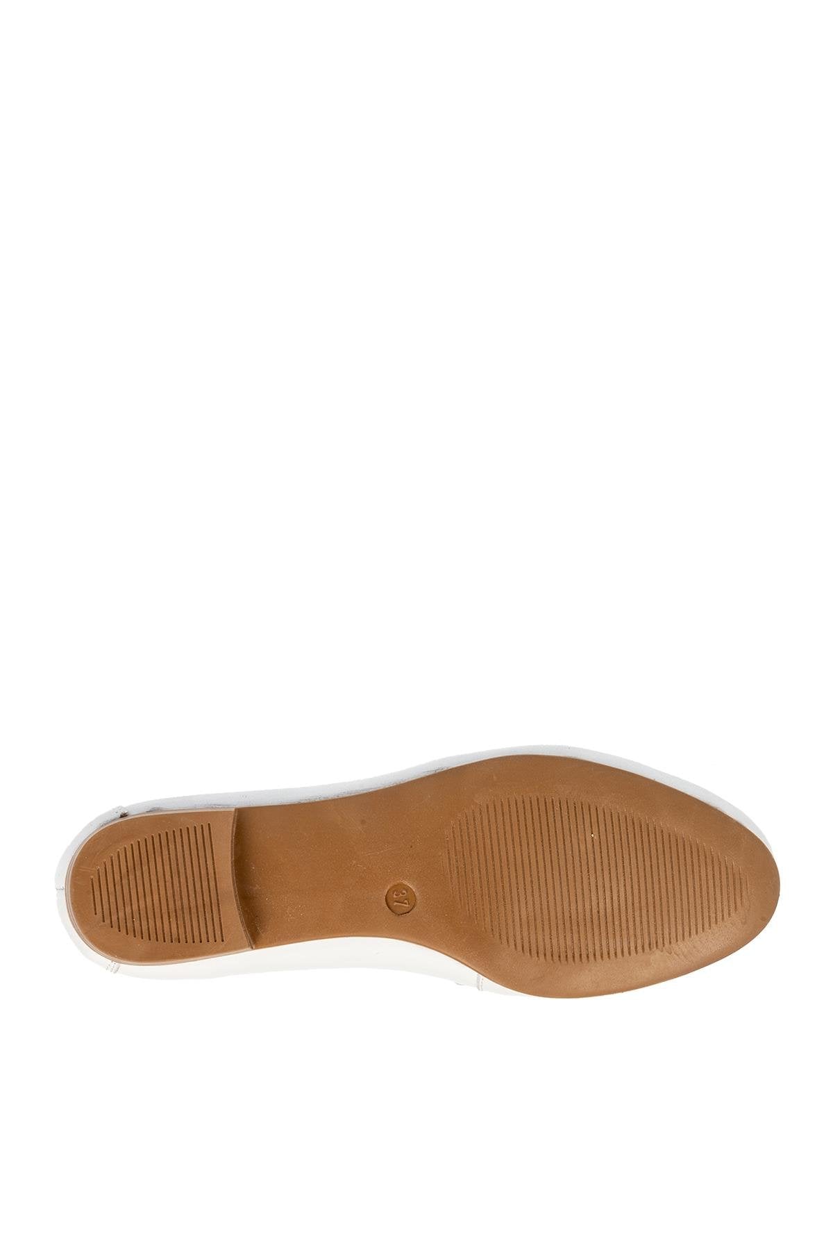 DGN 134 HAKİKİ DERİ KADIN BABET BEYAZ