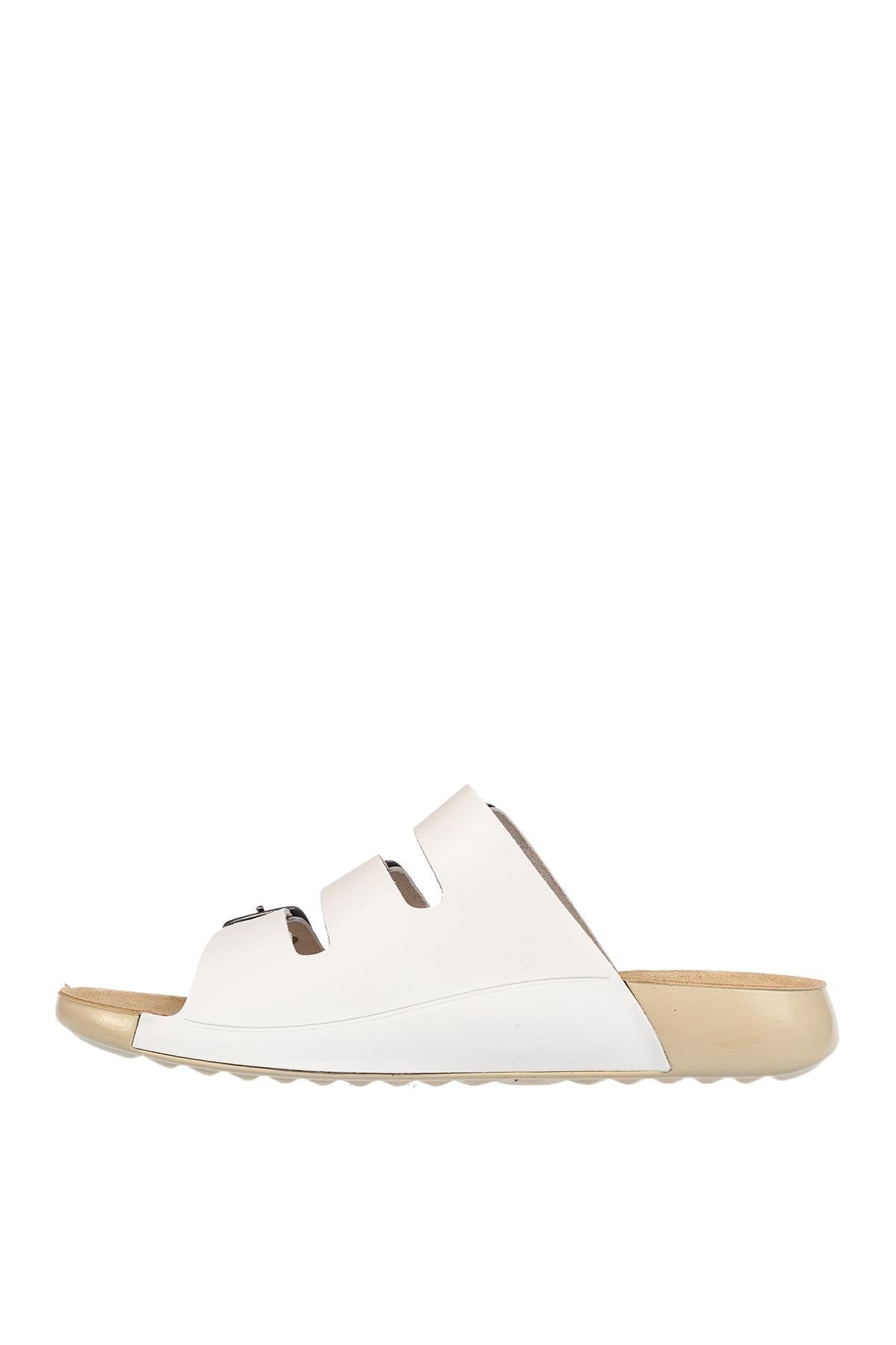 DGN P29 HAKİKİ DERİ KADIN TERLİK BEYAZ