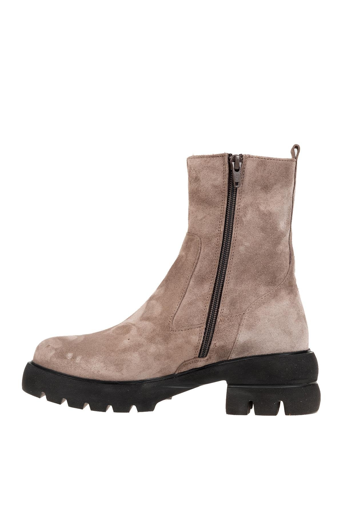 Dr.Flexer 500501 HAKİKİ DERİ KADIN COMFORT BOT SÜET TOPRAK