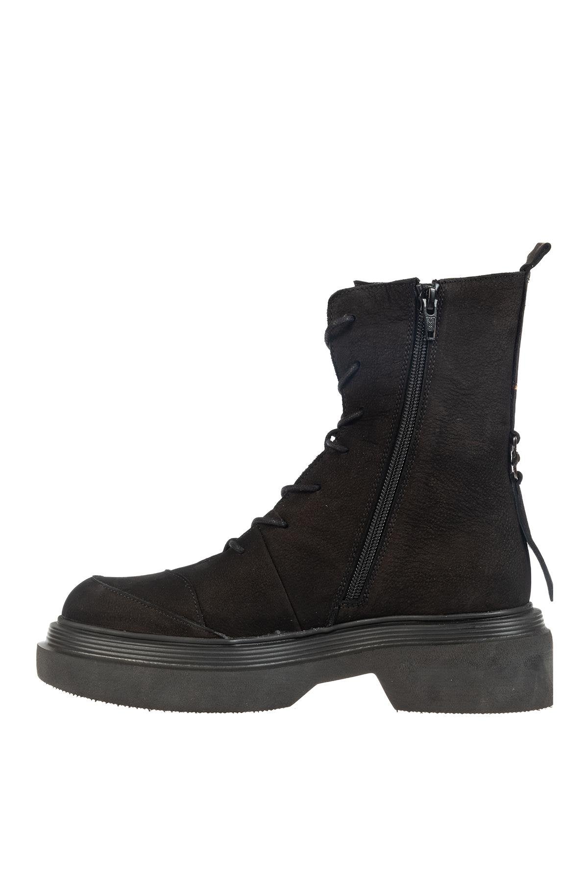 Dr.Flexer 868901 HAKİKİ DERİ KADIN COMFORT BOT NBK SİYAH
