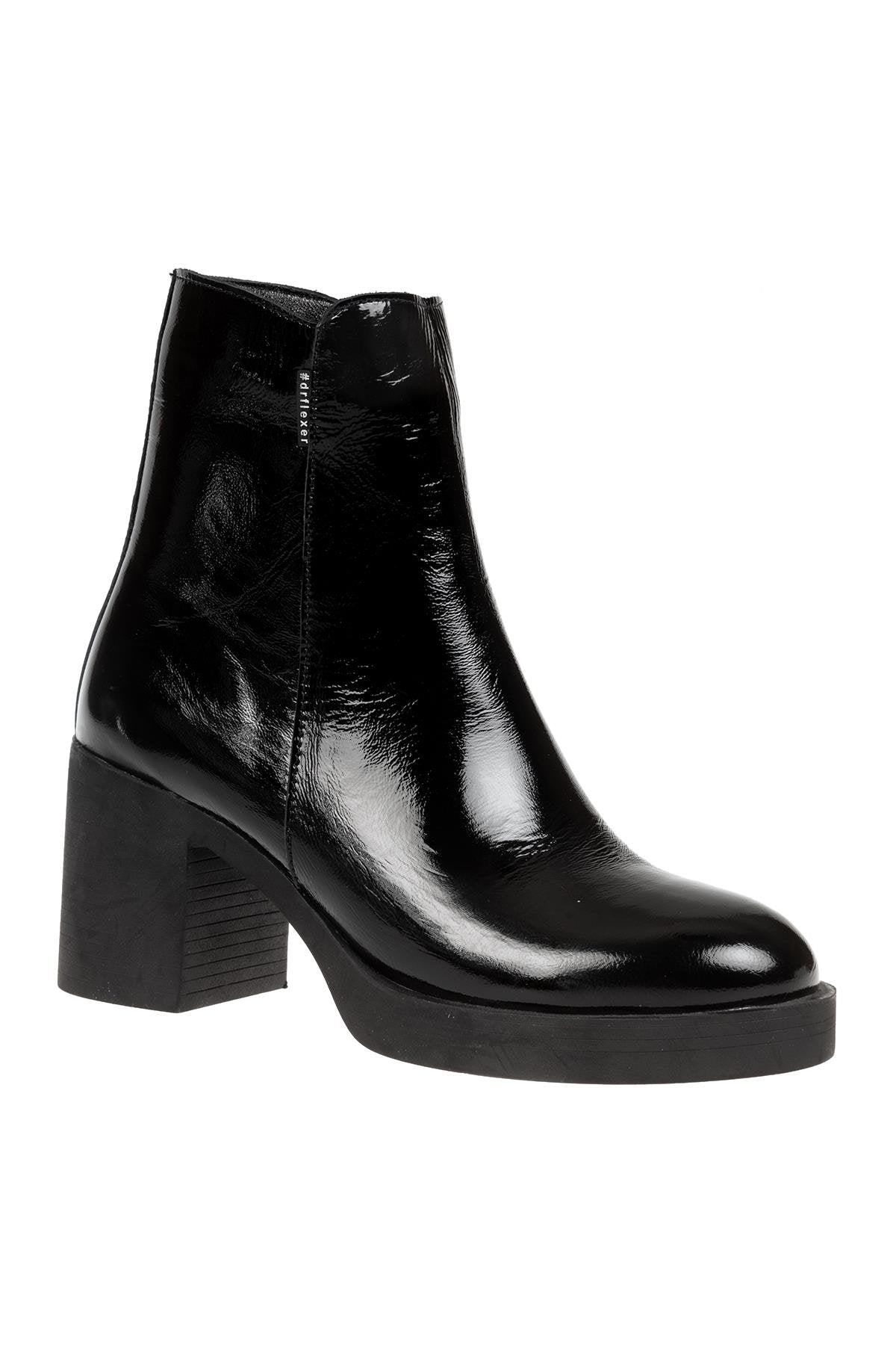 Dr.Flexer 145302 HAKİKİ DERİ KADIN COMFORT BOT SİYAH RUGAN