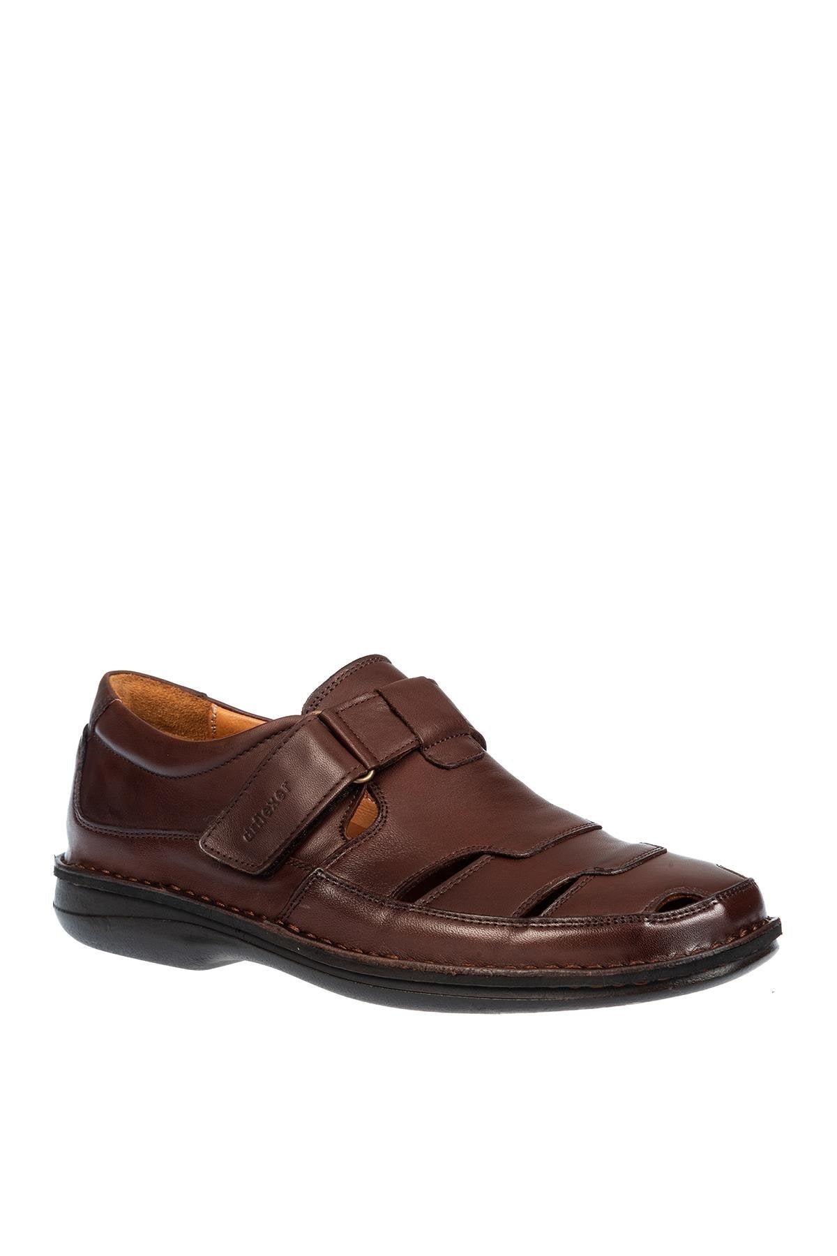 Dr.Flexer 816607 HAKİKİ DERİ ERKEK COMFORT SANDALET KAHVE