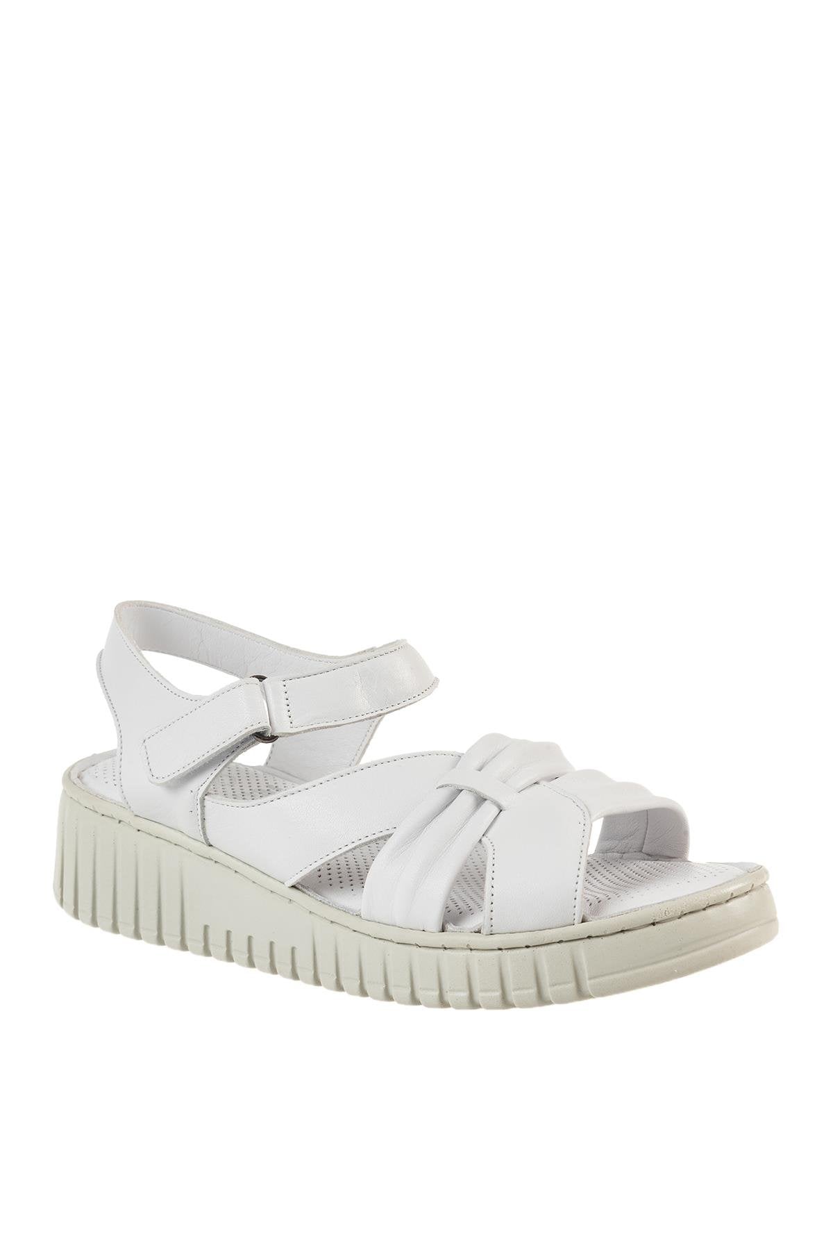 ÜÇEL 1011 KADIN SANDALET BEYAZ
