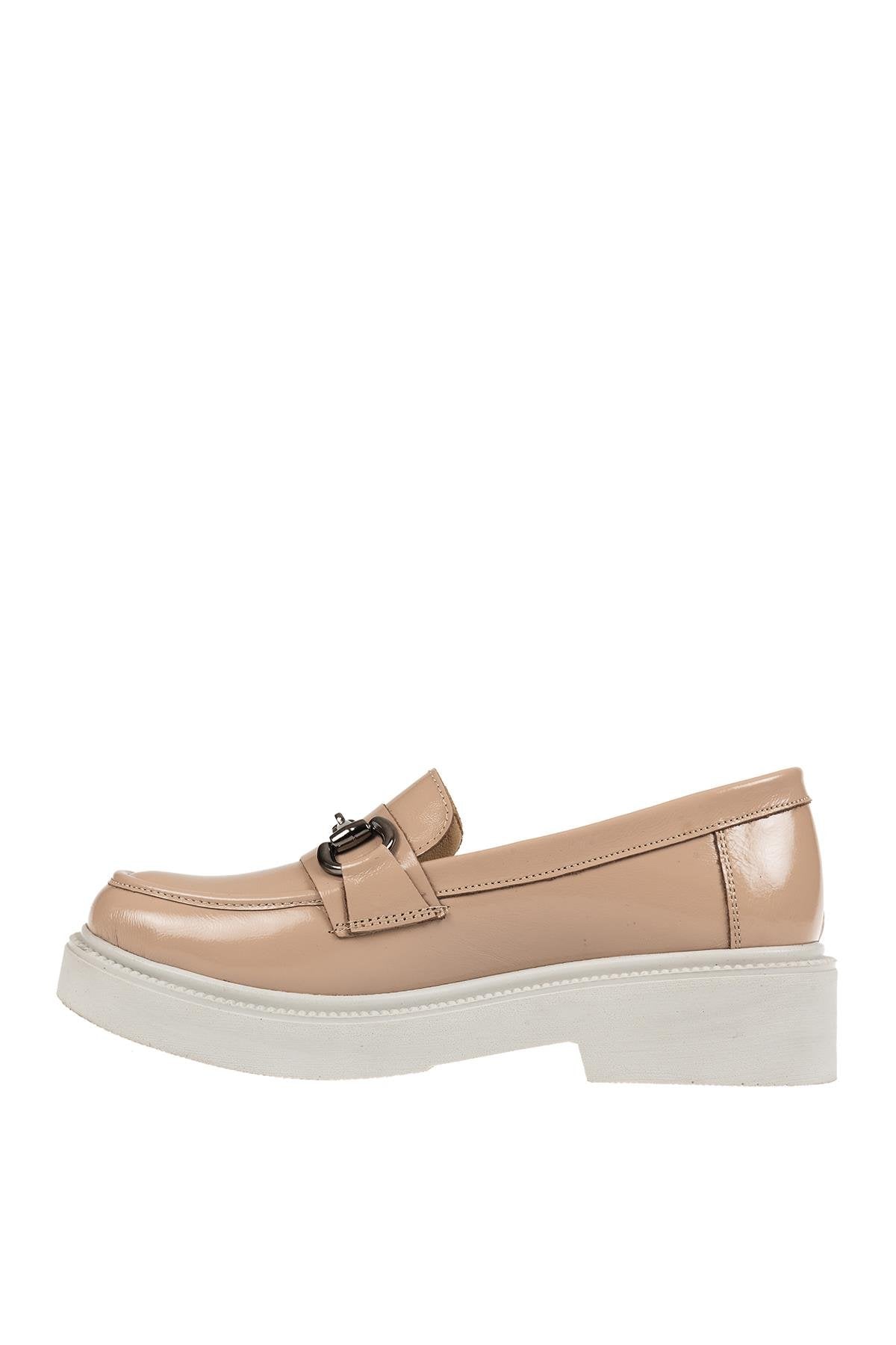 Üçel 1072 HAKİKİ DERİ KADIN AYAKKABI BEJ RUGAN