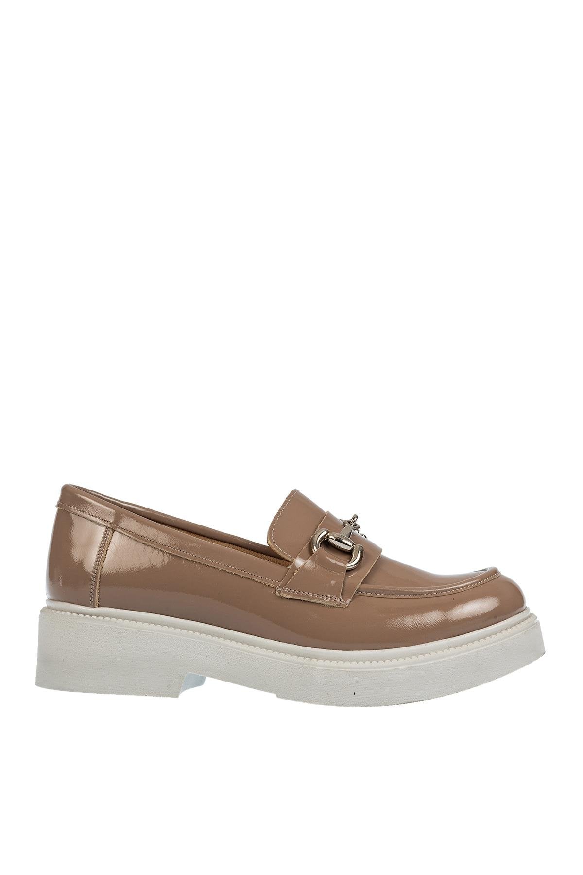 Üçel 1072 HAKİKİ DERİ KADIN AYAKKABI VİZON RUGAN