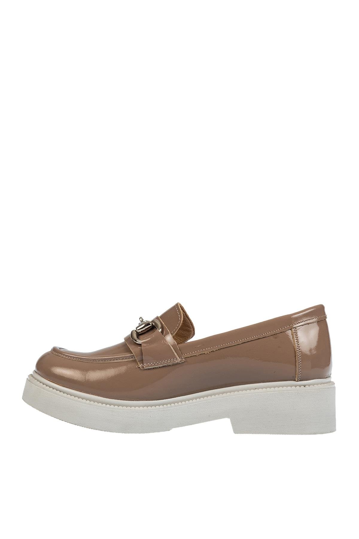 Üçel 1072 HAKİKİ DERİ KADIN AYAKKABI VİZON RUGAN