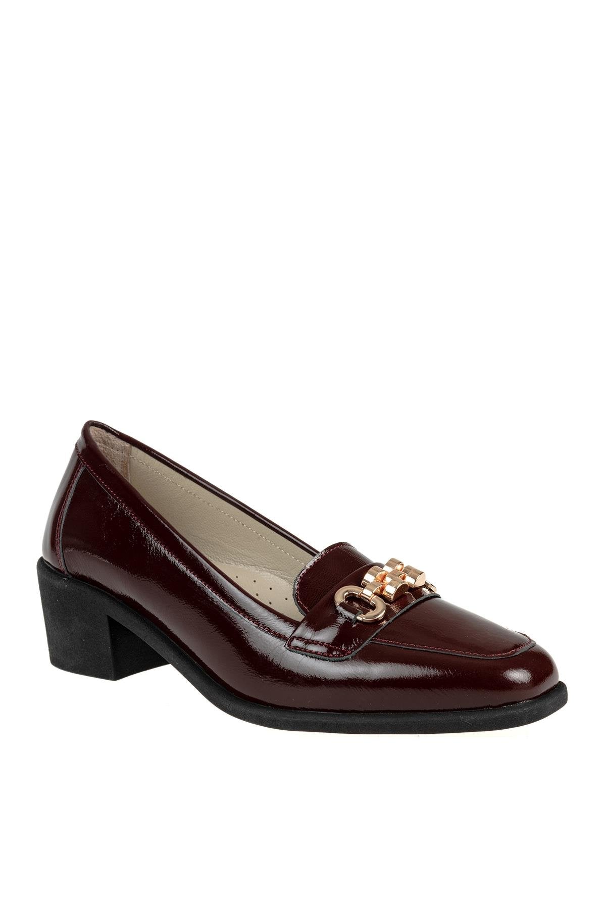 ÜÇEL 1211 KADIN TOPUKLU AYAKKABI BORDO RUGAN