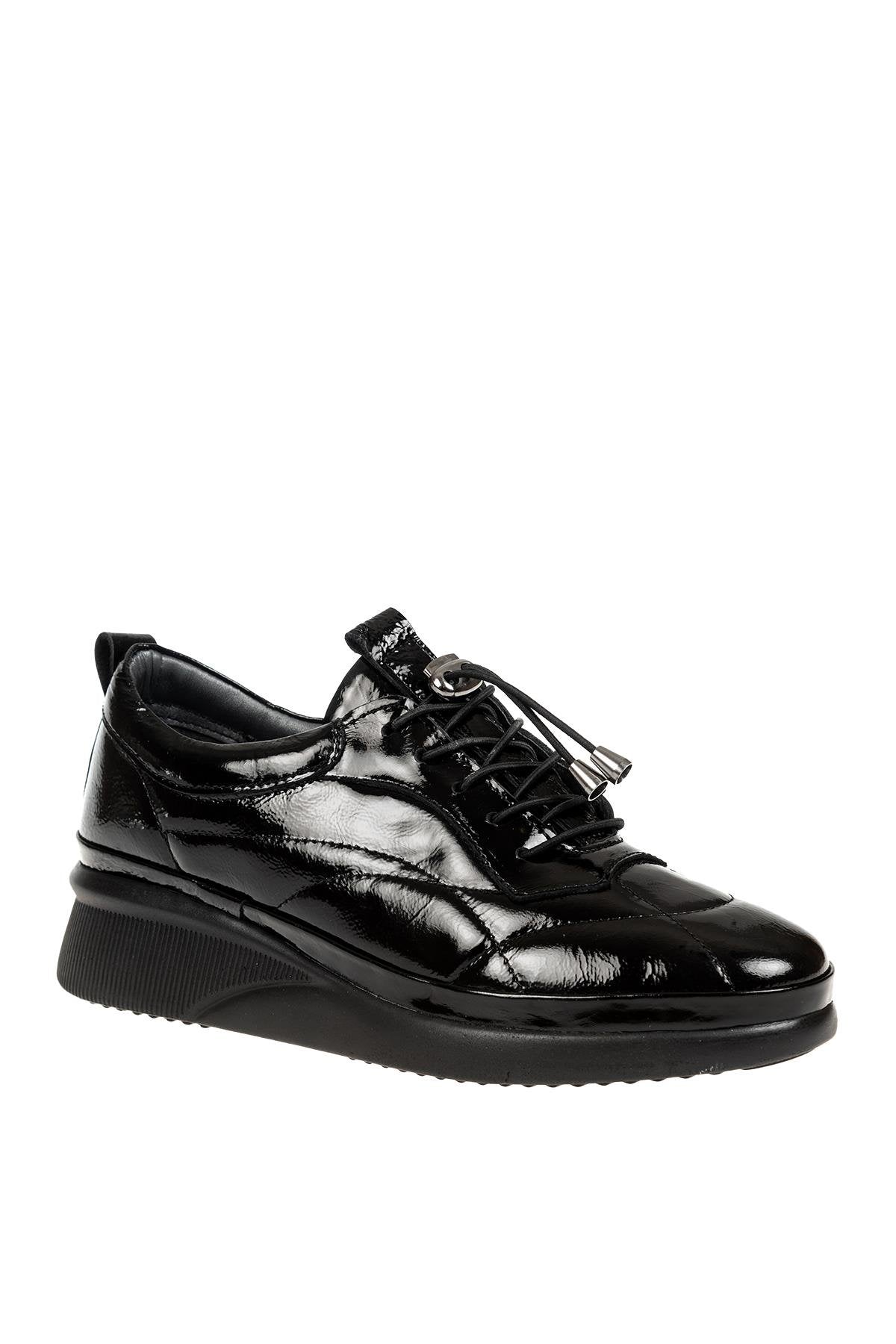 Üçel 123 HAKİKİ DERİ KADIN AYAKKABI SİYAH RUGAN