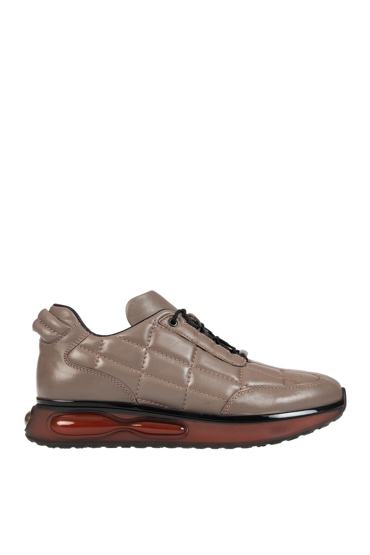 ÜÇEL 2240 HAKİKİ DERİ ERKEK SNEAKER AYAKKABI TAŞ