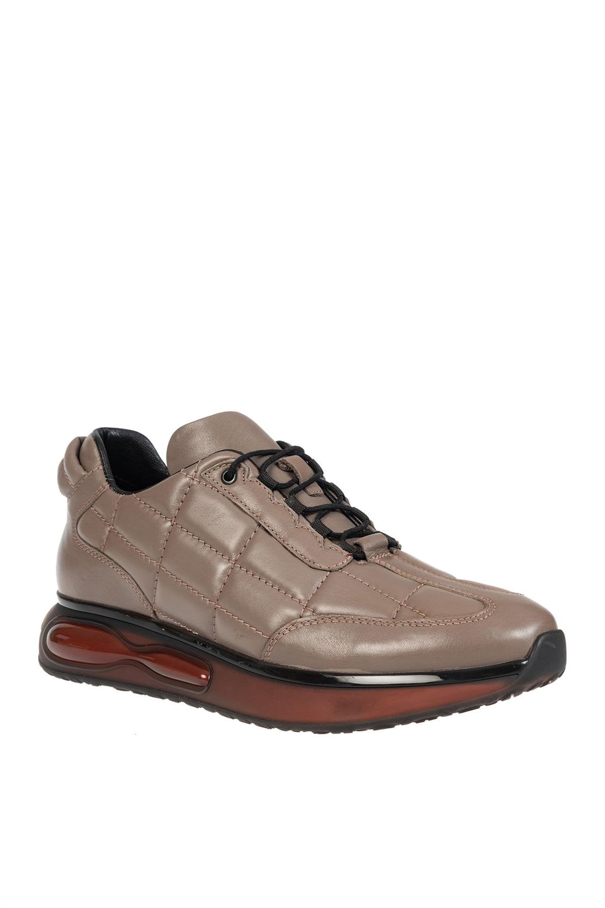 ÜÇEL 2240 HAKİKİ DERİ ERKEK SNEAKER AYAKKABI TAŞ