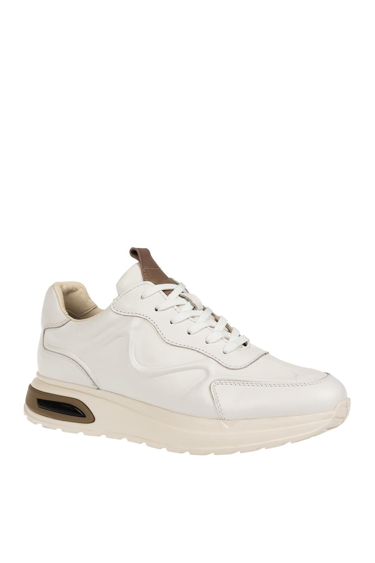 ÜÇEL 2356 HAKİKİ DERİ ERKEK SNEAKER AYAKKABI BEYAZ