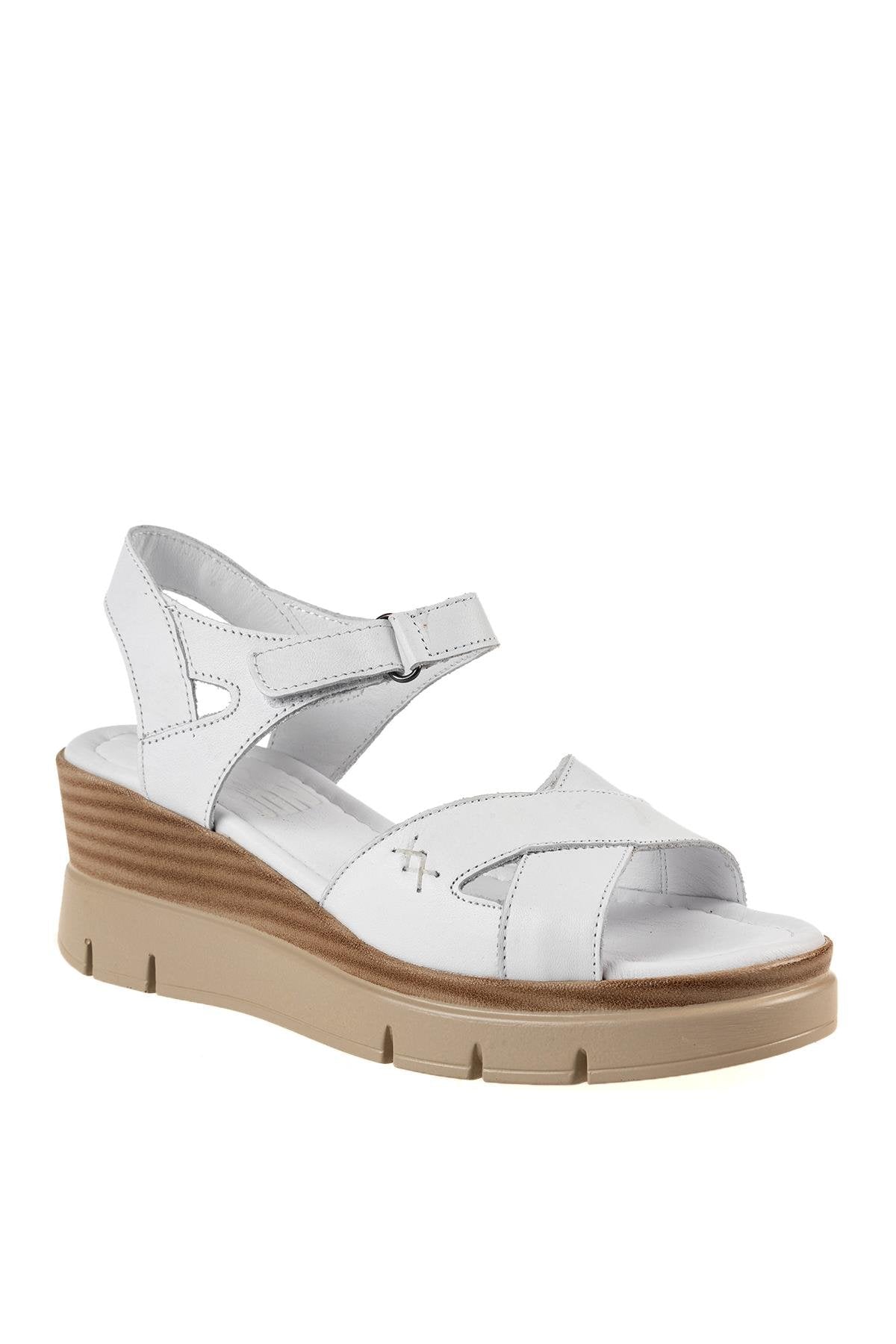 ÜÇEL 23740 KADIN SANDALET BEYAZ