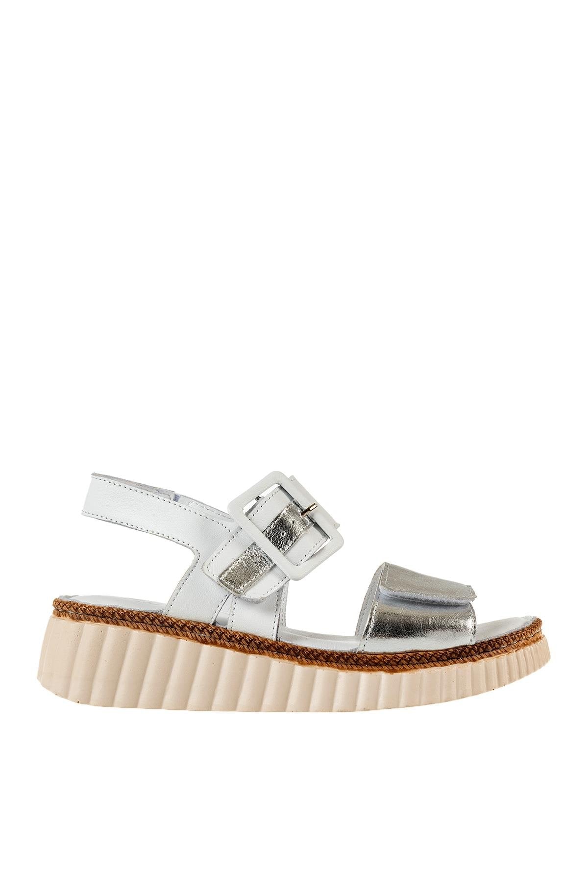 ÜÇEL 405 KADIN SANDALET BEYAZ