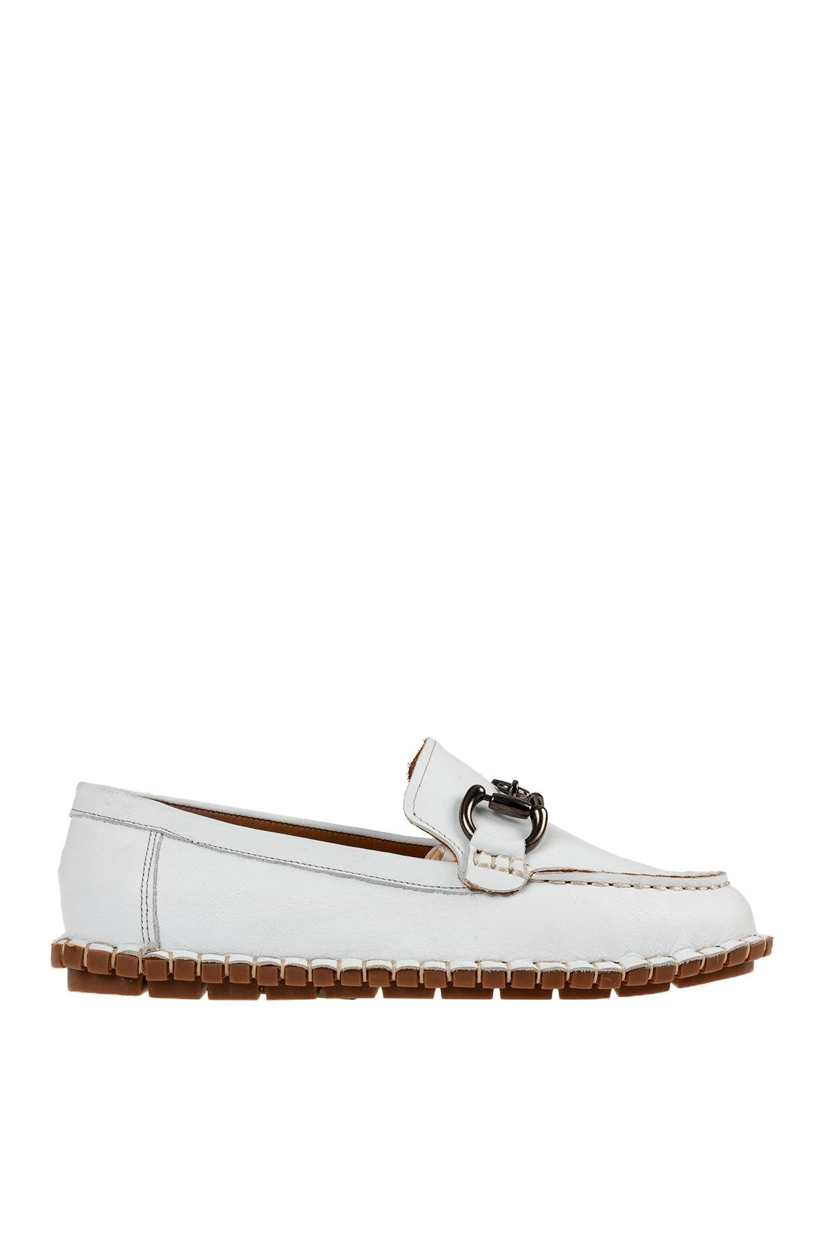 ÜÇEL 600 KADIN LOAFER AYAKKABI BEYAZ