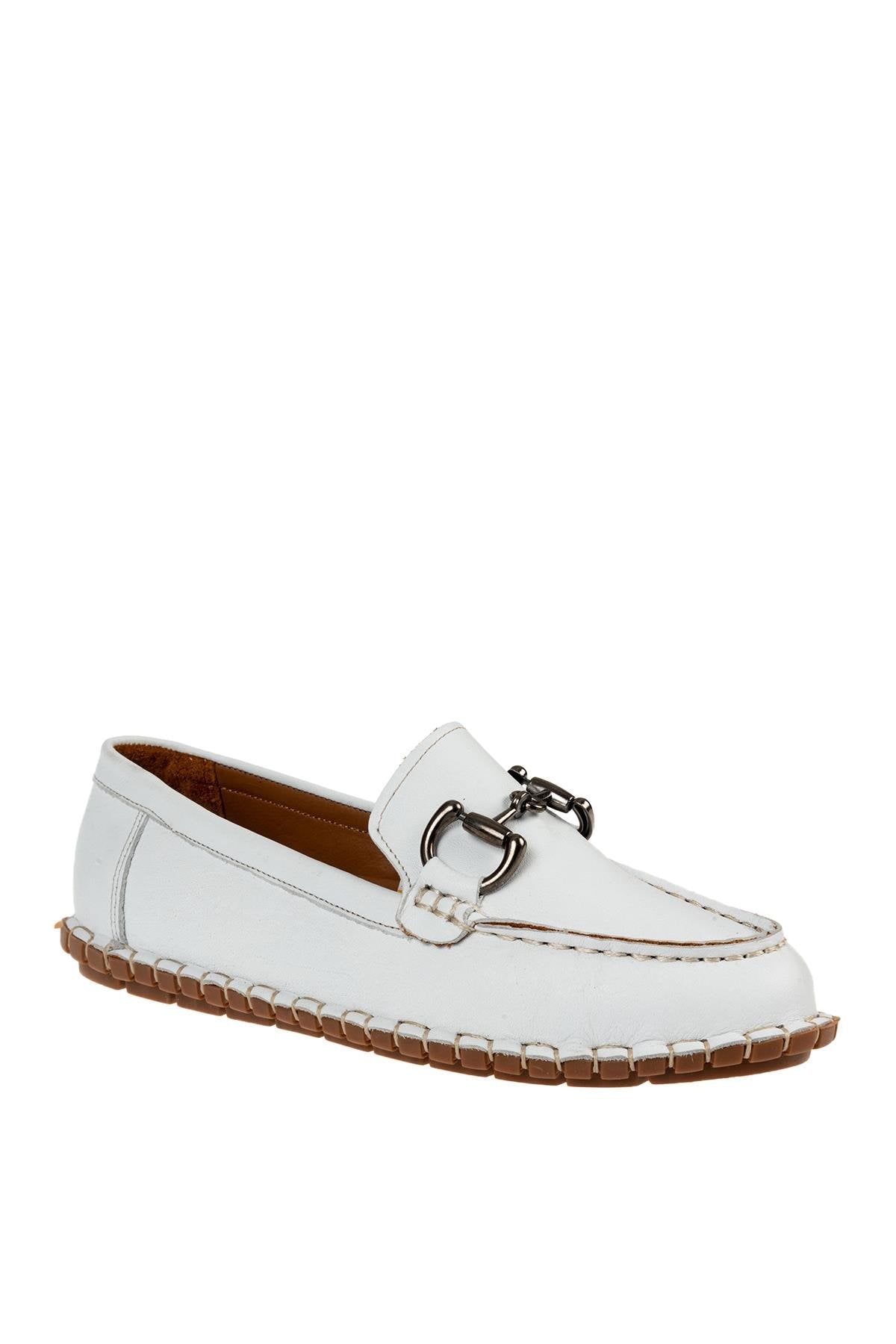 ÜÇEL 600 KADIN LOAFER AYAKKABI BEYAZ