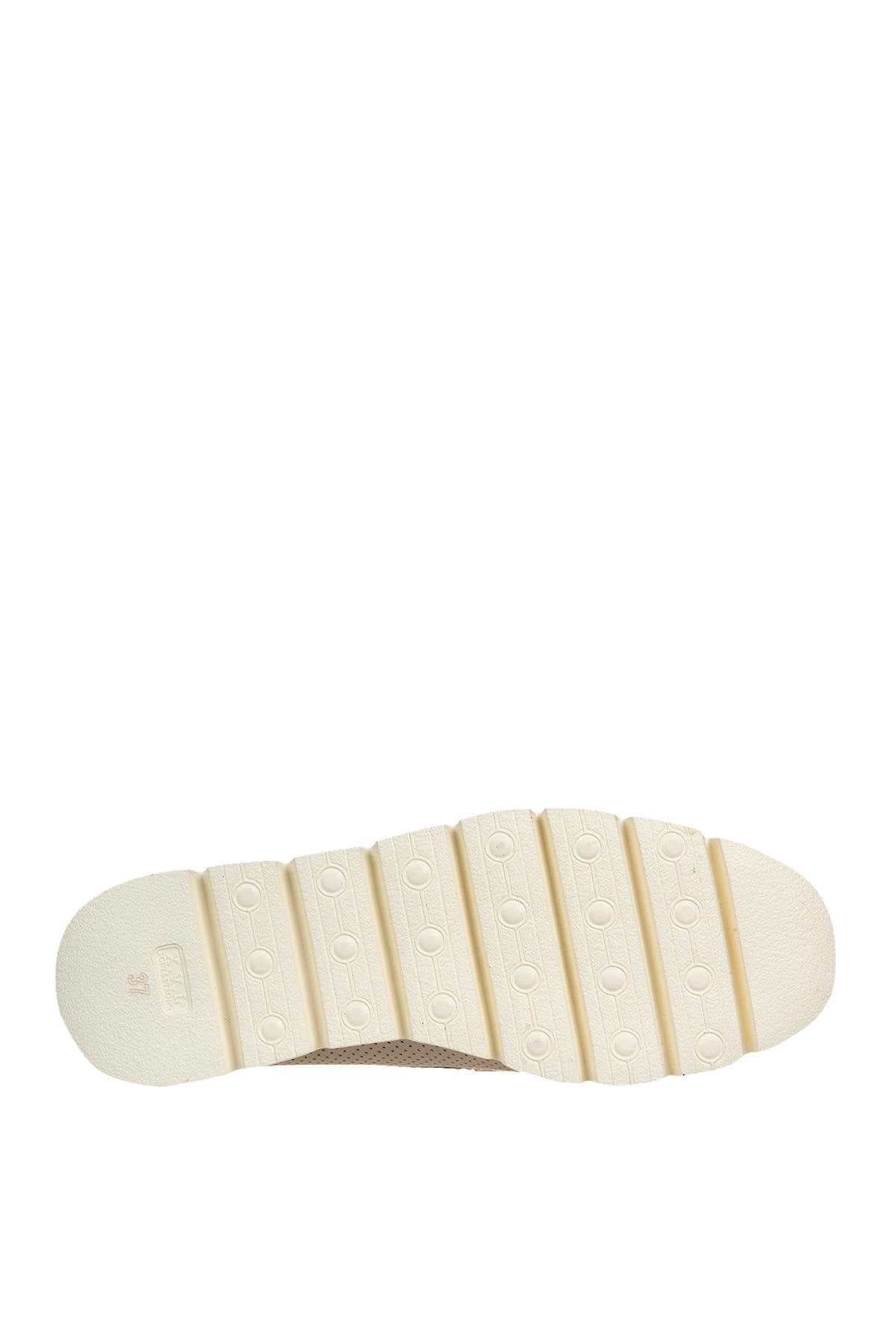 ÜÇEL 6095-1 KADIN LOAFER AYAKKABI EKRU