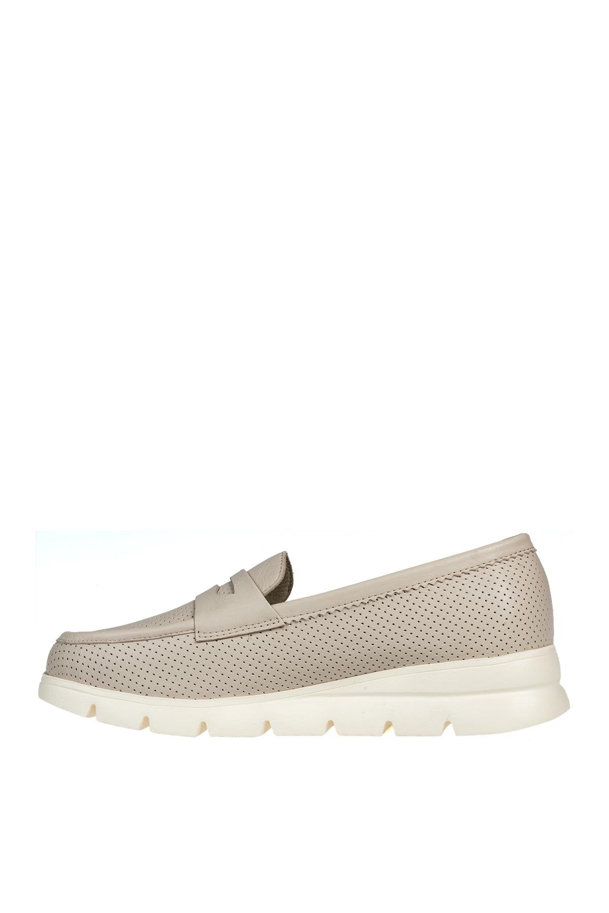 ÜÇEL 6096 KADIN LOAFER AYAKKABI EKRU