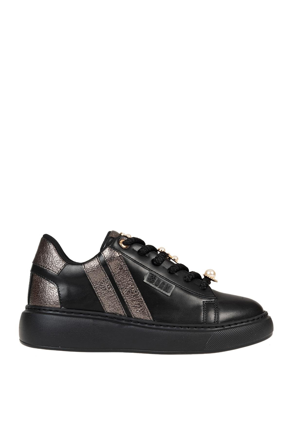 ÜÇEL B1008 KADIN SNEAKERS AYAKKABI SİYAH-PLATİN