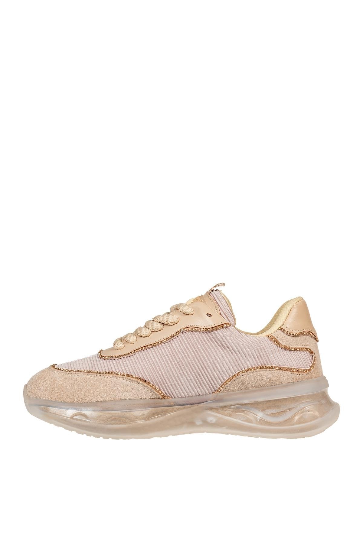 ÜÇEL B1010 KADIN SNEAKERS AYAKKABI BEJ SATEN