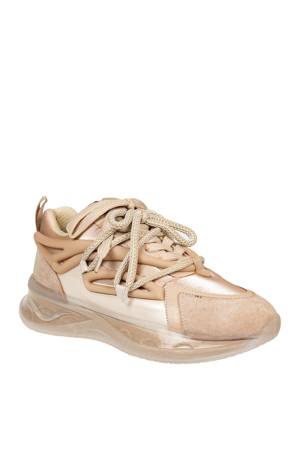 ÜÇEL B1014 KADIN SNEAKERS AYAKKABI BEJ