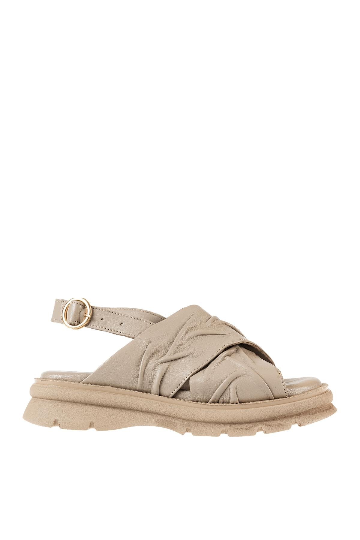 ÜÇEL H-31 KADIN SANDALET VİZON