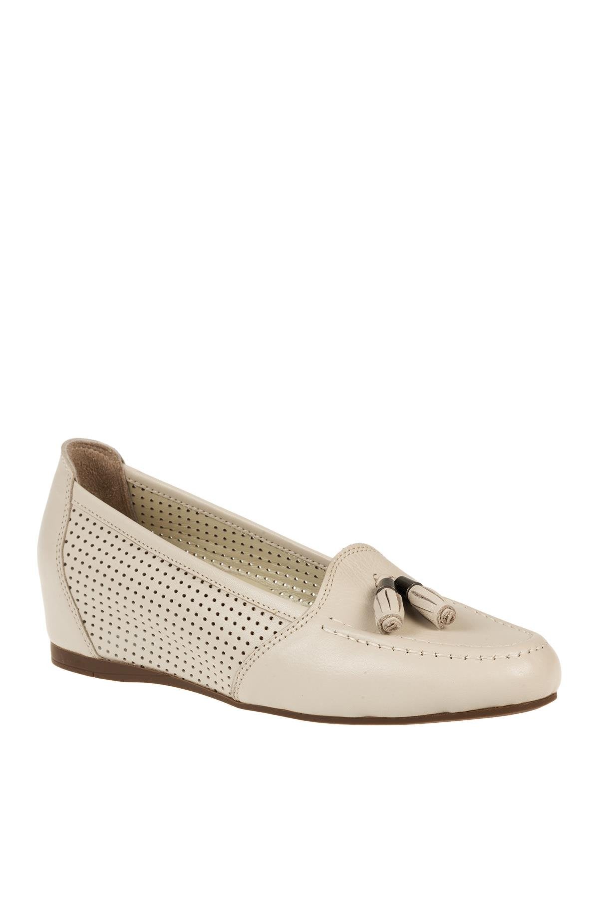 ÜÇEL 426 KADIN LOAFER AYAKKABI EKRU
