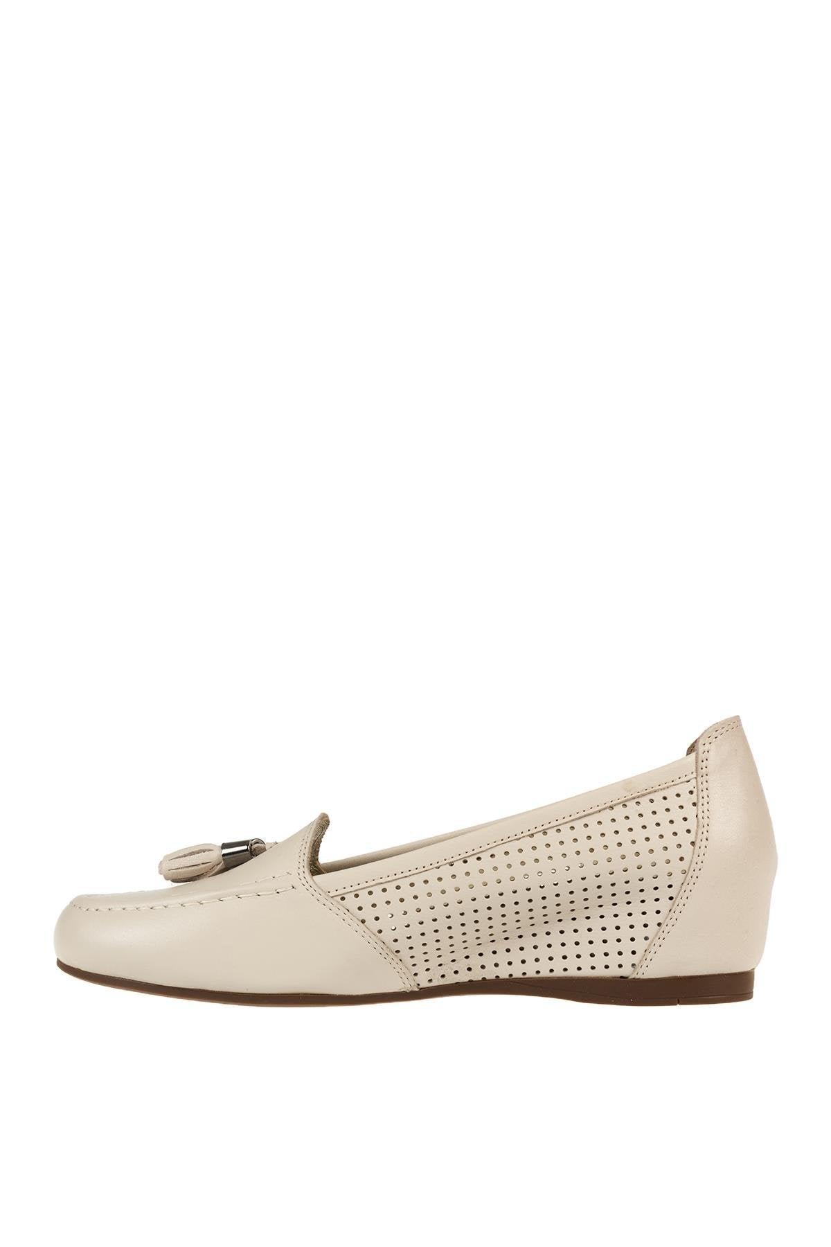ÜÇEL 426 KADIN LOAFER AYAKKABI EKRU