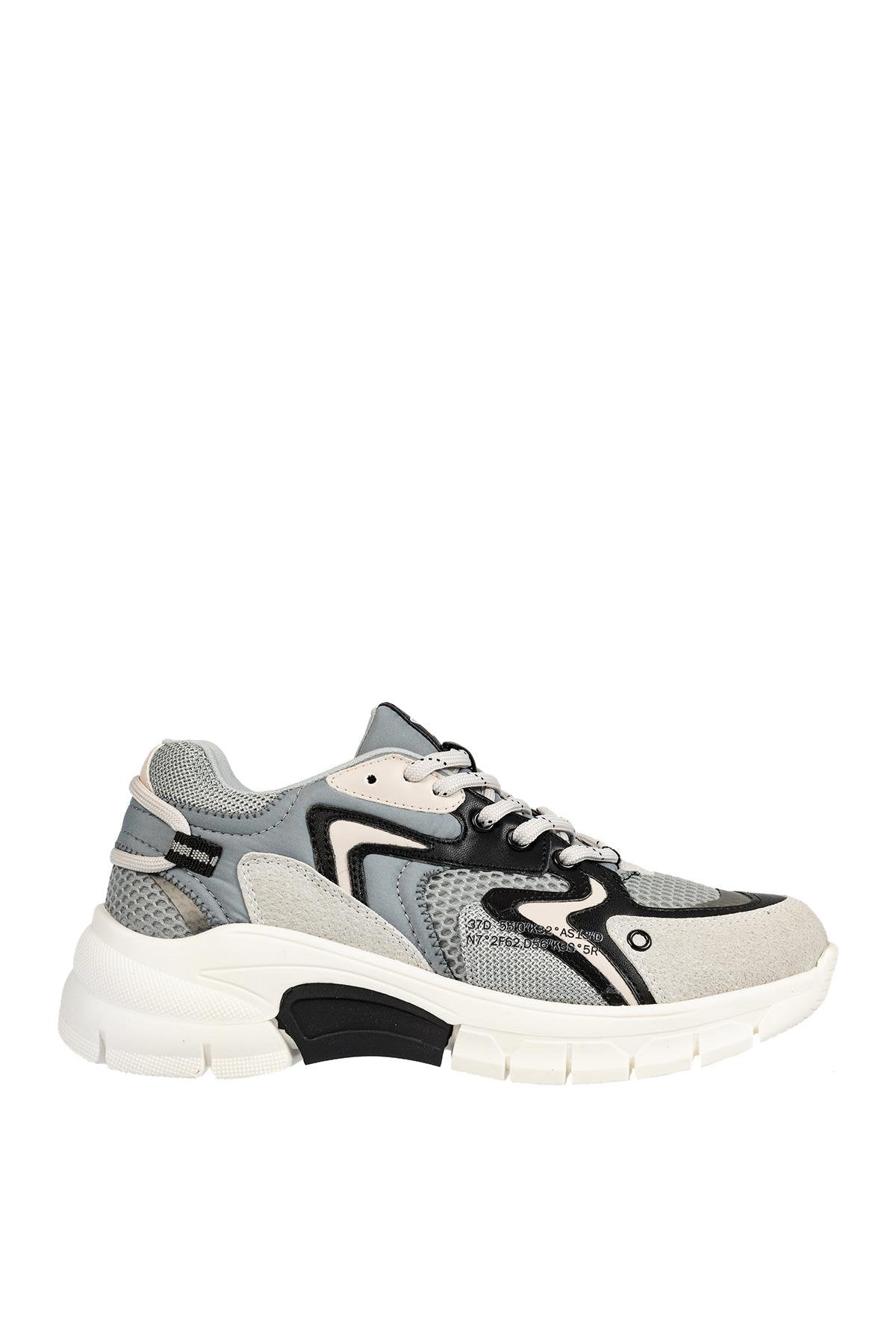 Üçel 51166 KADIN SNEAKER AYAKKABI BUZ-SİYAH