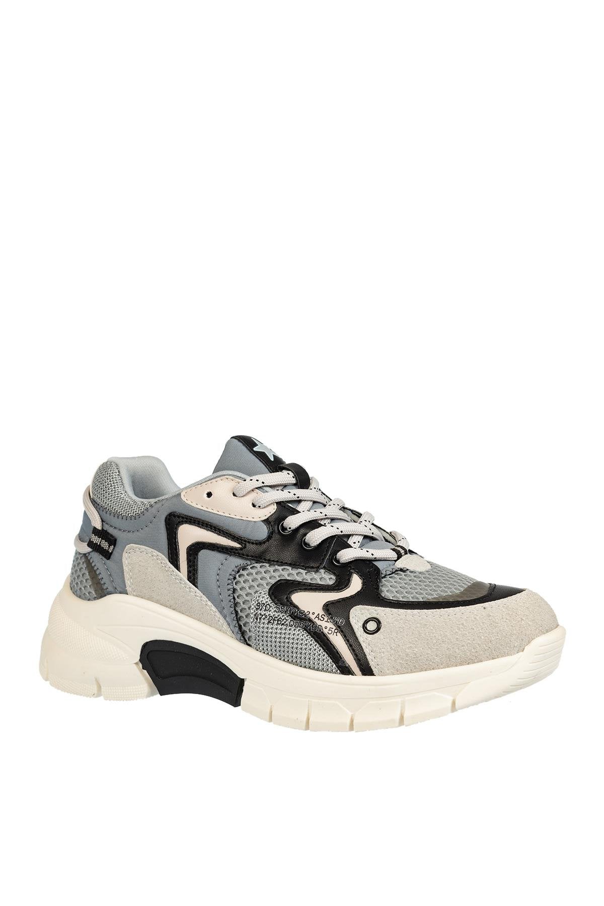 Üçel 51166 KADIN SNEAKER AYAKKABI BUZ-SİYAH