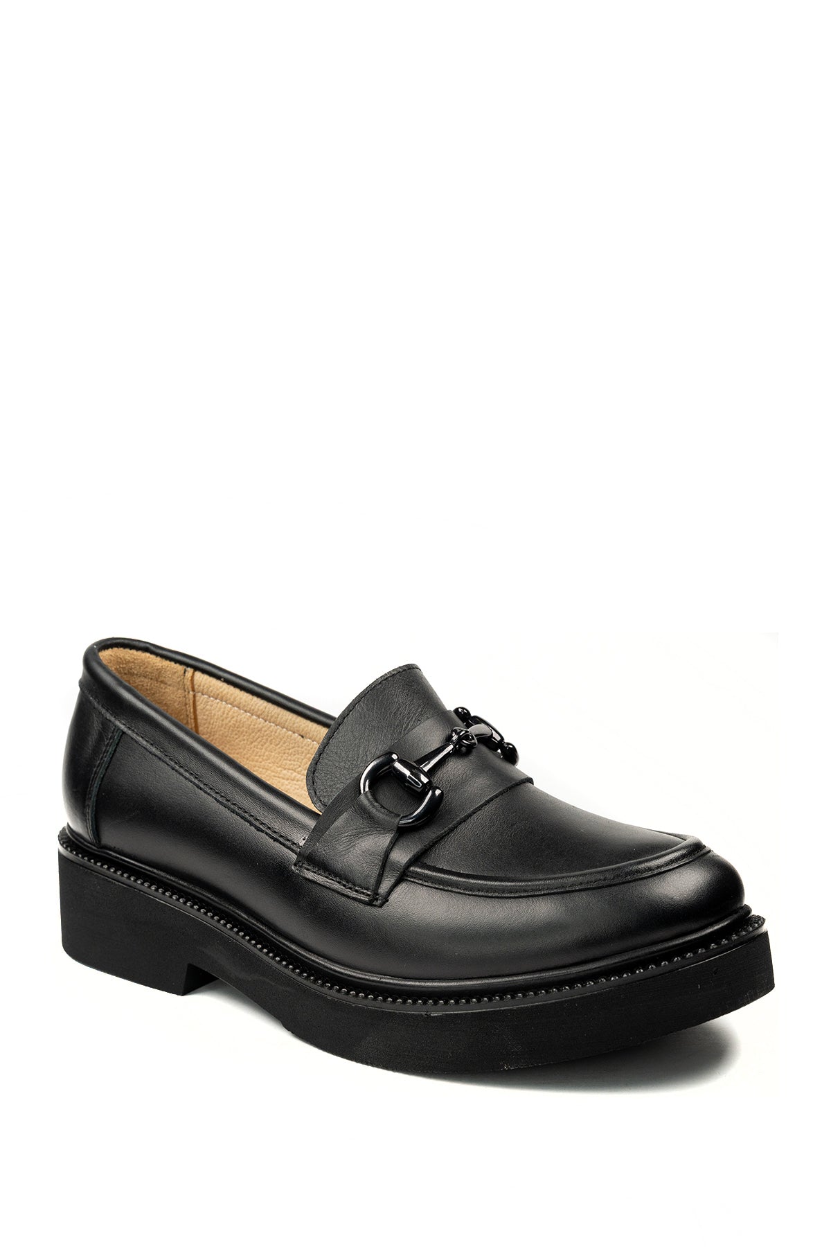 Üçel 9972 HAKİKİ DERİ KADIN SİYAH AYAKKABI